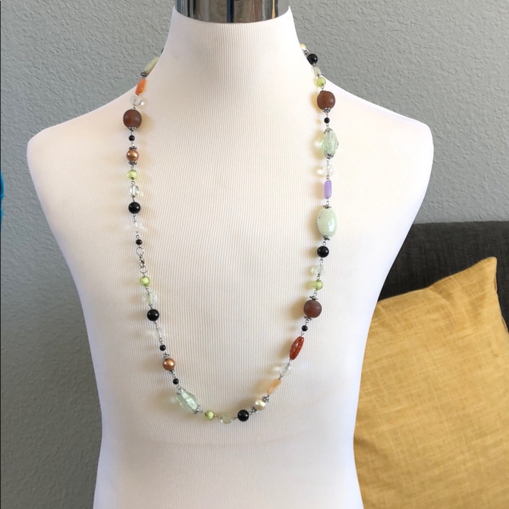 Long necklace multicolored beads